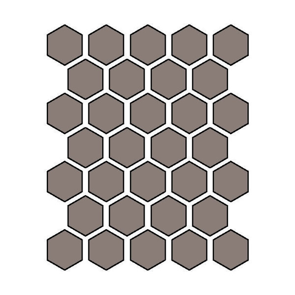 Winckelmans Hexagon 5 cm, vlak, gris (GRU), 5 mm dik, afname per doos van 0,83 m²