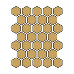 Winckelmans Hexagon 5 cm, vlak, jaune (JAU), 5 mm dik, afname per doos van 0,83 m²