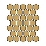 Winckelmans Hexagon 5 cm, vlak, jaune (JAU), 5 mm dik, afname per doos van 0,83 m²