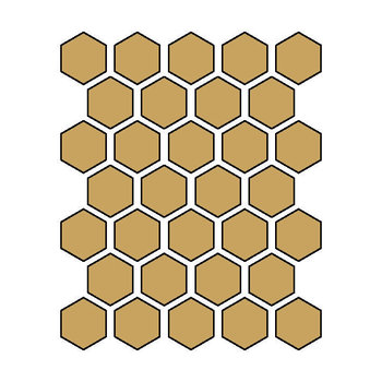 Winckelmans Hexagon 5 cm, vlak, jaune (JAU), 5 mm dik a 0,83 m²