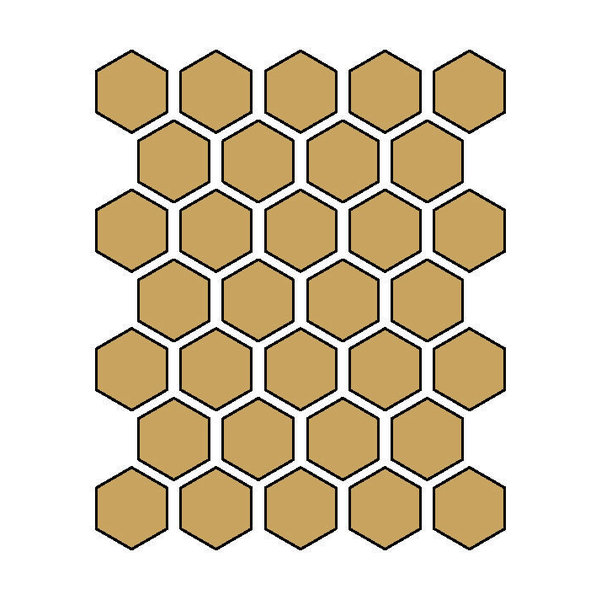 Winckelmans Hexagon 5 cm, vlak, jaune (JAU), 5 mm dik, afname per doos van 0,83 m²