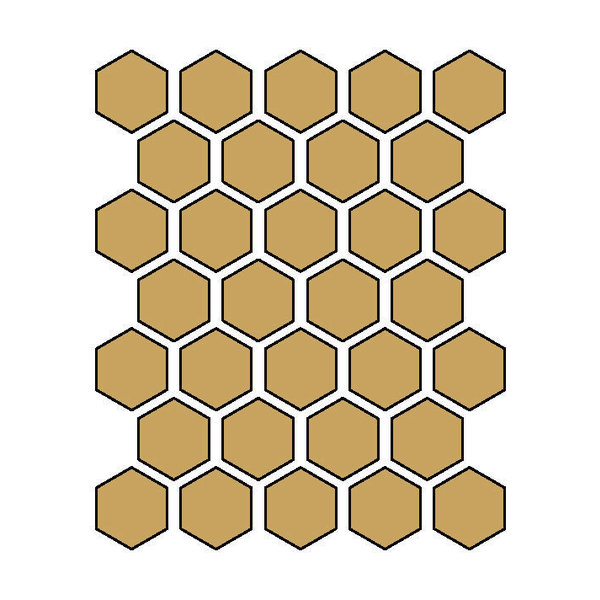 Winckelmans Hexagon 5 cm, vlak, jaune (JAU), 5 mm dik, afname per doos van 0,83 m²