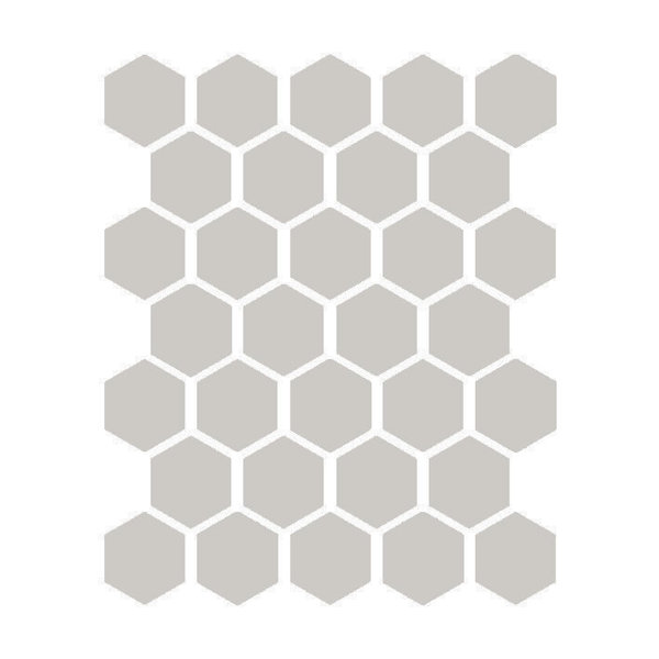 Winckelmans Hexagon 5 cm, vlak, gris perle (PER), 5 mm dik, afname per doos van 0,83 m²