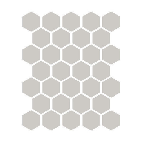 Winckelmans Hexagon 5 cm, vlak, gris perle (PER), 5 mm dik, afname per doos van 0,83 m²