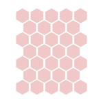 Winckelmans Hexagon 5 cm, vlak, rose (RSU), 5 mm dik, afname per doos van 0,83 m²