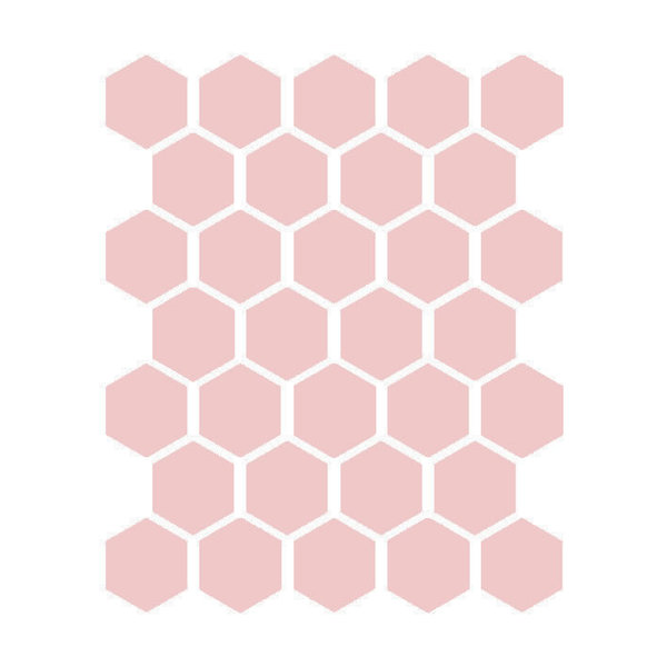 Winckelmans Hexagon 5 cm, vlak, rose (RSU), 5 mm dik, afname per doos van 0,83 m²