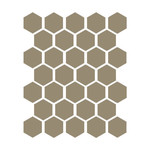 Winckelmans Hexagon 5 cm, vlak, taupe (TAU), 5 mm dik, afname per doos van 0,83 m²