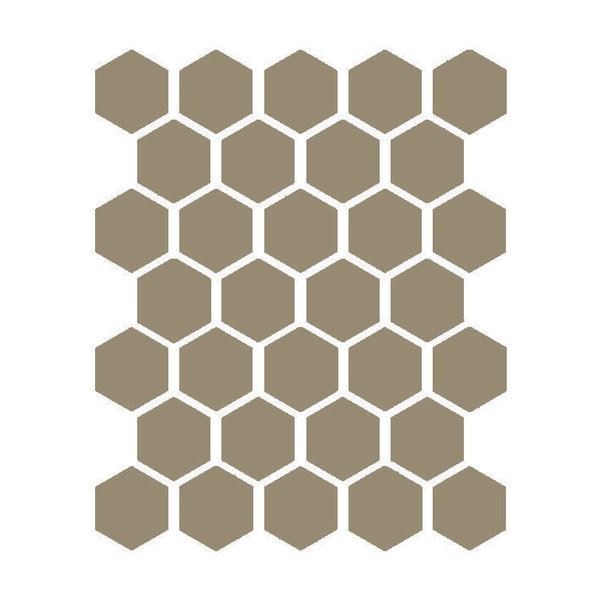 Winckelmans Hexagon 5 cm, vlak, taupe (TAU), 5 mm dik, afname per doos van 0,83 m²