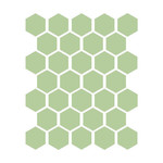 Winckelmans Hexagon 5 cm, vlak, pistache (PIS), 5 mm dik, afname per doos van 0,83 m²