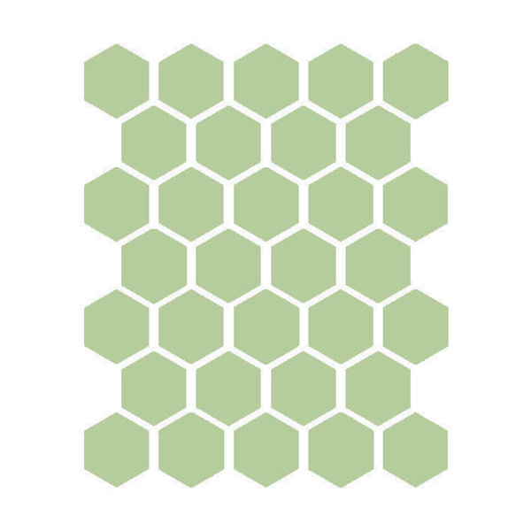 Winckelmans Hexagon 5 cm, vlak, pistache (PIS), 5 mm dik, afname per doos van 0,83 m²