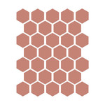 Winckelmans Hexagon 5 cm, vlak, vieux rose (RSV), 5 mm dik, afname per doos van 0,83 m²