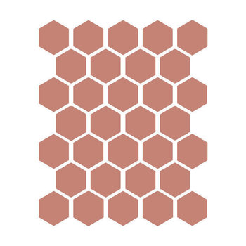 Winckelmans Hexagon 5 cm, vlak, vieux rose (RSV), 5 mm dik a 0,83 m²