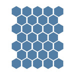 Winckelmans Hexagon 5 cm, vlak, bleu fonce (BEF), 5 mm dik, afname per doos van 0,83 m²