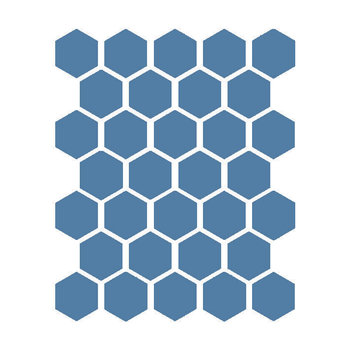 Winckelmans Hexagon 5 cm, vlak, bleu fonce (BEF), 5 mm dik a 0,83 m²