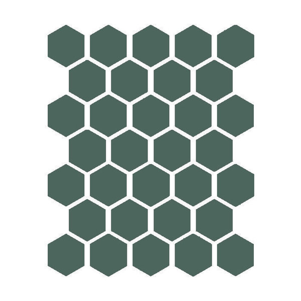 Winckelmans Hexagon 5 cm, vlak, australian green (VEA), 5 mm dik, afname per doos van 0,83 m²