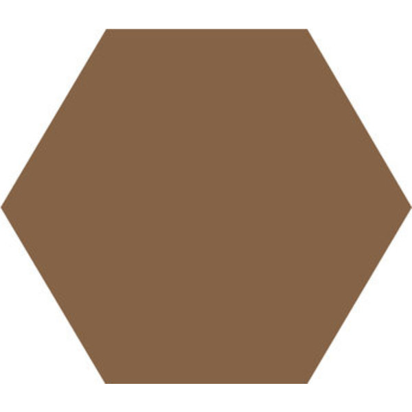 Winckelmans Hexagon 5 cm, vlak, havana (HAV), 5 mm dik, afname per doos van 0,11 m²