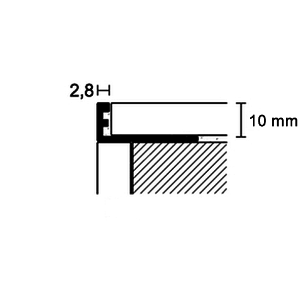 Protiler tegelprofiel Listone Black a 270 cm, geanodiseerd aluminium