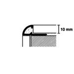 Profilpas tegelprofiel kwartrond wit a 270 cm, PVC