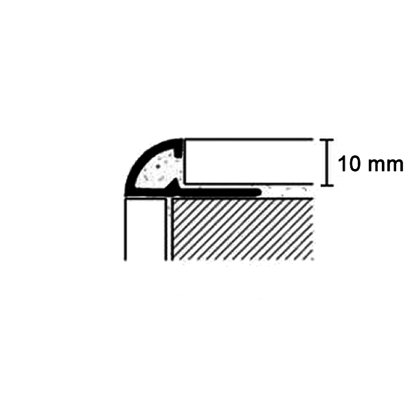 Profilpas tegelprofiel kwartrond wit a 270 cm, PVC