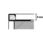 Profilpas tegelprofiel Proangle Q greige a 270 cm, aluminium gecoat