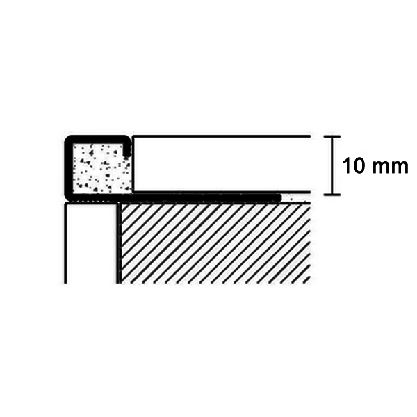 Protiler tegelprofiel Quatro greige a 270 cm, aluminium gecoat