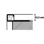 Protiler tegelprofiel Quatro greige a 270 cm, aluminium gecoat