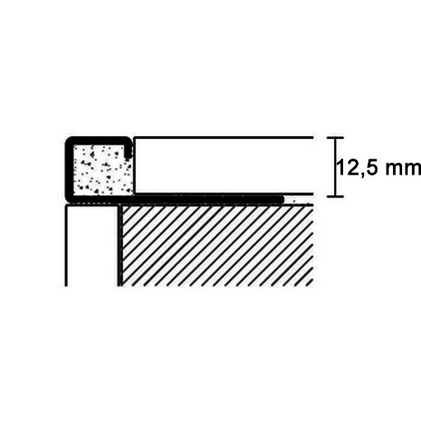 Protiler tegelprofiel Quatro greige a 270 cm, aluminium gecoat