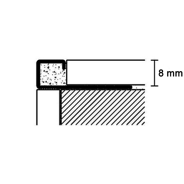 Protiler tegelprofiel Quatro Stone a 270 cm, aluminium gecoat