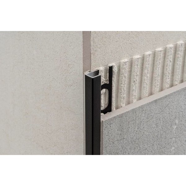 Profilpas tegelprofiel Proangle Q Black a 270 cm, aluminium gecoat