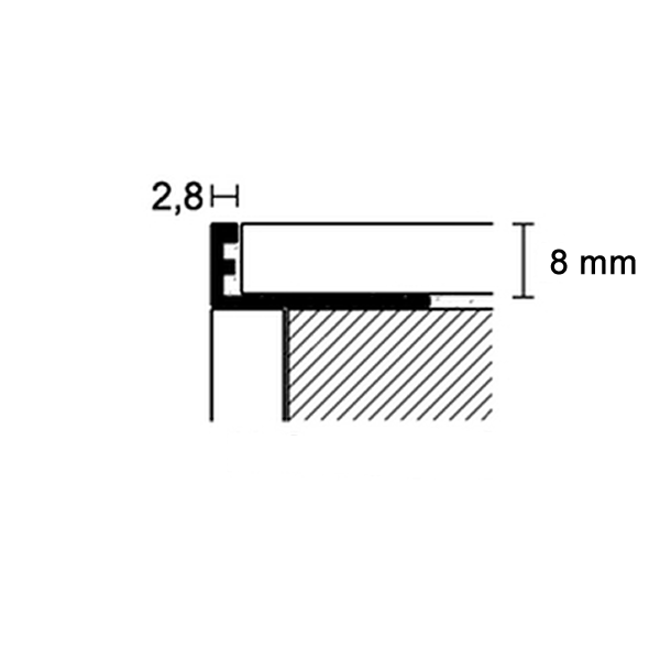 Protiler tegelprofiel Listone solid White a 270 cm, aluminium gecoat