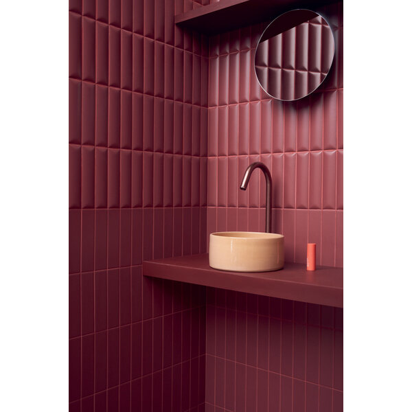 41ZERO42 Biscuit Plain Bordeaux 5x20, afname per doos van 0,46 m²