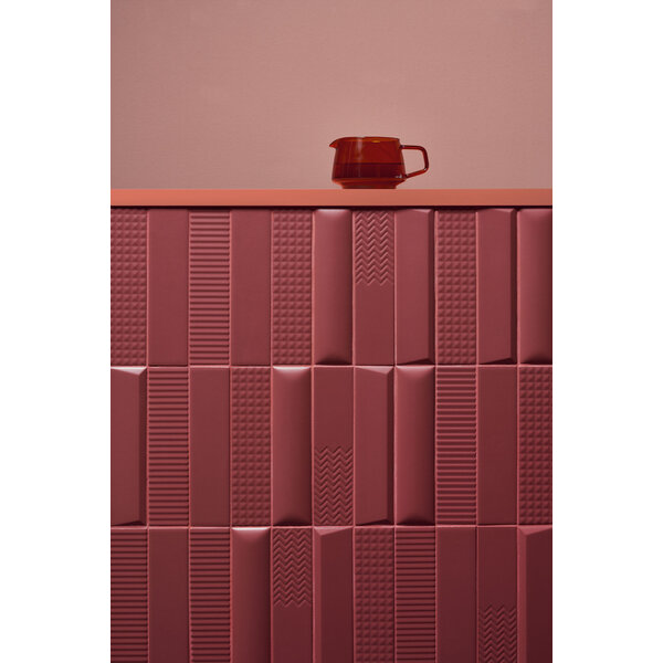 41ZERO42 Biscuit Waves Bordeaux 5x20, afname per doos van 0,46 m²