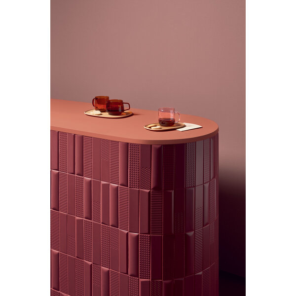 41ZERO42 Biscuit Stud Bordeaux 5x20, afname per doos van 0,44 m²