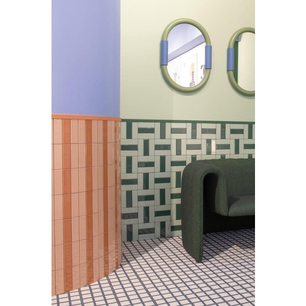 Quintessenza Färgblock Menta Lucido 5x15, afname per doos van 0,6 m²