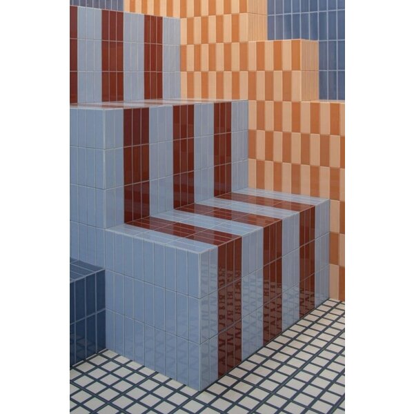 Quintessenza Färgblock Borgogna Lucido 5x15, afname per doos van 0,6 m²