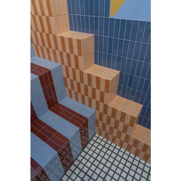 Quintessenza Färgblock Borgogna Lucido 5x15, afname per doos van 0,6 m²