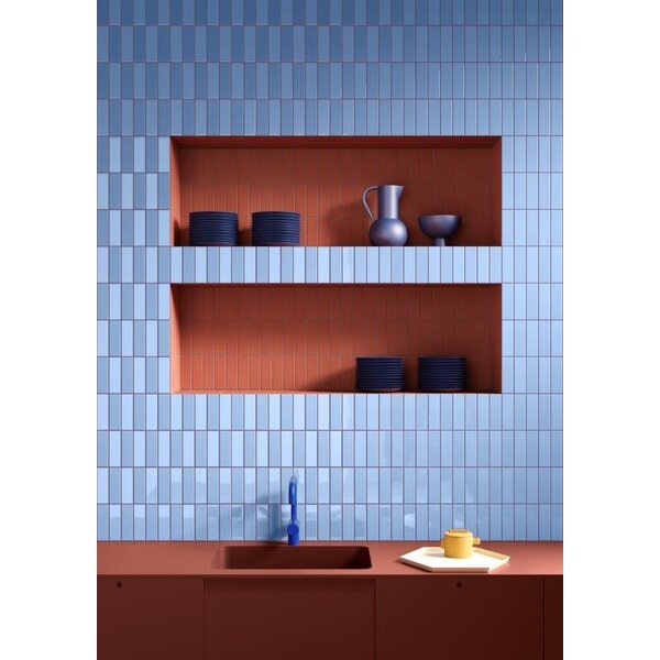 Quintessenza Färgblock Cielo Matt 5x15, afname per doos van 0,6 m²