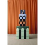 Quintessenza Färgblock Decoro Cirkel-In Nero Matt 6,5x13,5 set van 12