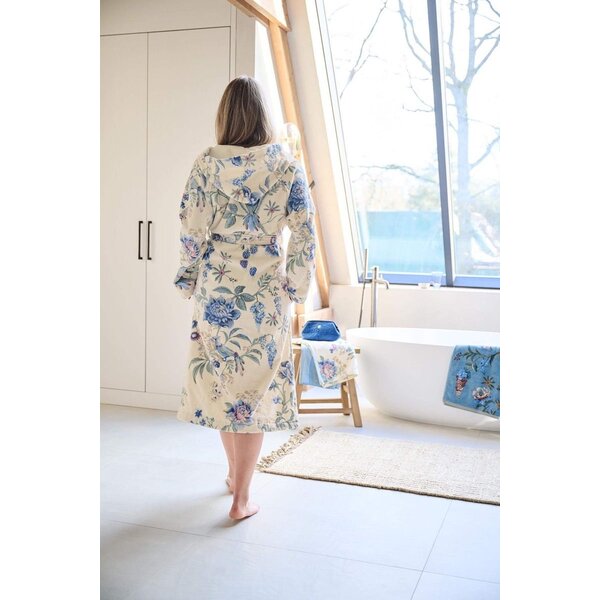 Pip Studio Secret Garden badjas wit/blauw