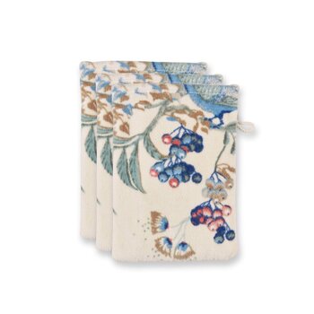 Pip Studio Secret Garden washandje 16x22 cm set van 3