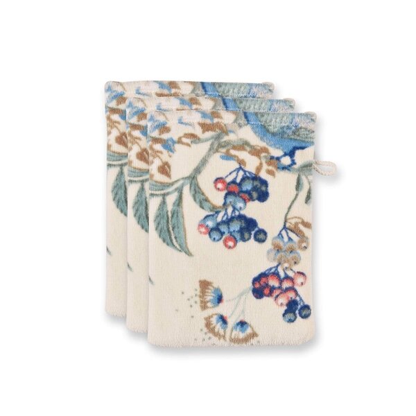 Pip Studio Secret Garden washandje 16x22 cm  set van 3