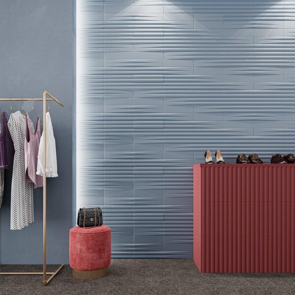 Stripes Liso XL Sky matt 7,5x30, afname per doos van 0,51 m²