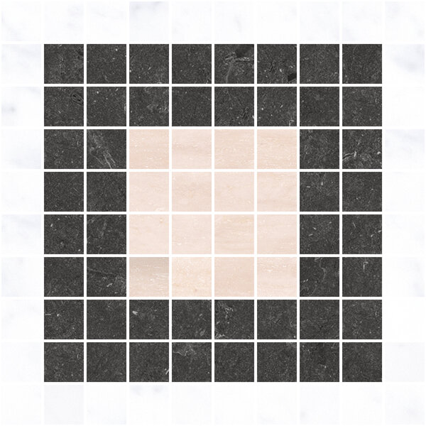 41ZERO42 Italic Carrara Mosaic Mix A, afname per doos van 30x30, afname per doos van 11 stuks