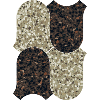 41ZERO42 Chicco Mosaic Onda Verde/Cacao 27x36,5 a 6 stuks