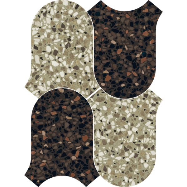 41ZERO42 Chicco Mosaic Onda Verde/Cacao 27x36,5 a 6 stuks