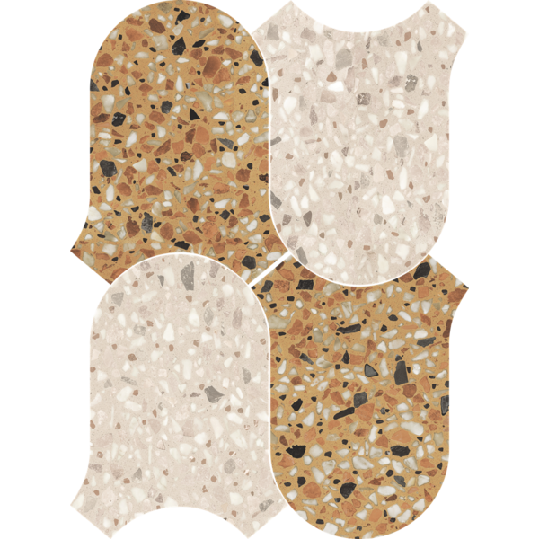 41ZERO42 Chicco Mosaic Onda Senape/Greige 27x36,5 a 6 stuks