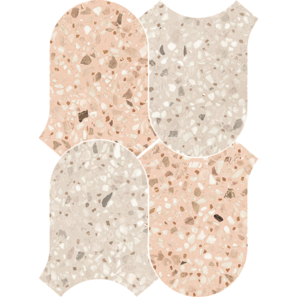 41ZERO42 Chicco Mosaic Onda Rosa/Greige 27x36,5 a 6 stuks