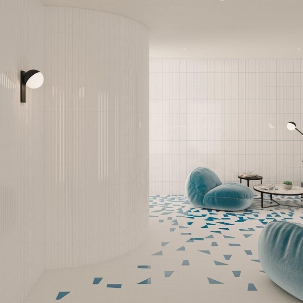 Stripes Ice White Gloss 7,5x30, afname per doos van 0,289 m²