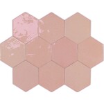 Zellige Hexa Pink 10,8x12,4, afname per doos van 0,382 m²