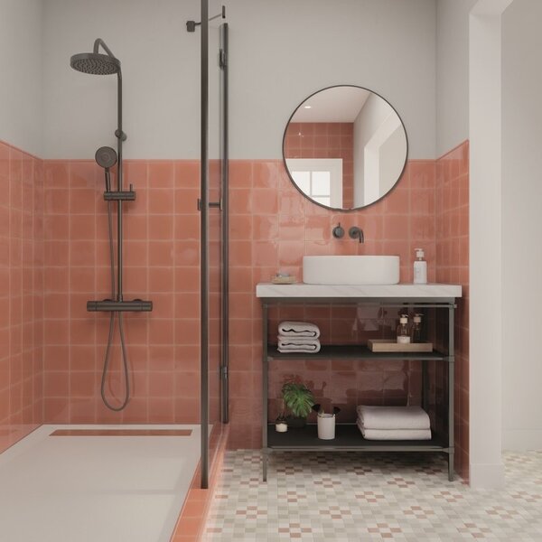 Fayenza Square Coral 12,5x12,5, afname per doos van 0,494 m²